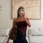 Black Cherry- Bershka Strapless Bodysuit