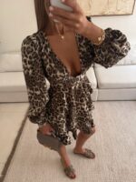 Savanna Muse - Leopard Ruffle Dress - Image 2