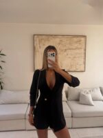 Blazer style Jumpsuit-Black - Image 3