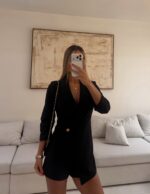 Blazer style Jumpsuit-Black - Image 2