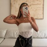 Bershka Strapless Guipure Lace Bodysuit