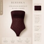 Black Cherry- Bershka Strapless Bodysuit