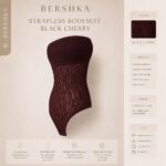 Black Cherry- Bershka Strapless Bodysuit - Image 4