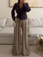 ZARA Soft Wrap Blazer | Deep Charcoal Plum - Image 3