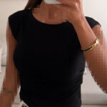 River Island | Sculpt Shoulder Tee (Black night)
