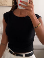 River Island | Sculpt Shoulder Tee (Black night)