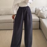 CATTLEYA | Peri Silk Pants — Navy Edit