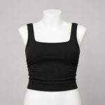 BERSHKA |Basic Jet Black Top - Image 2