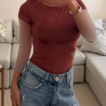 River Island |Slim fit tee | Rust