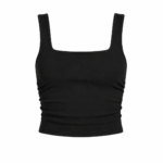 BERSHKA |Basic Jet Black Top