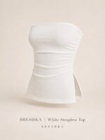 BRESHKA| White Strapless Top - Image 2