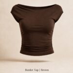 Sterdivarius-Bardot Top | Brown تاپ بک‌لس
