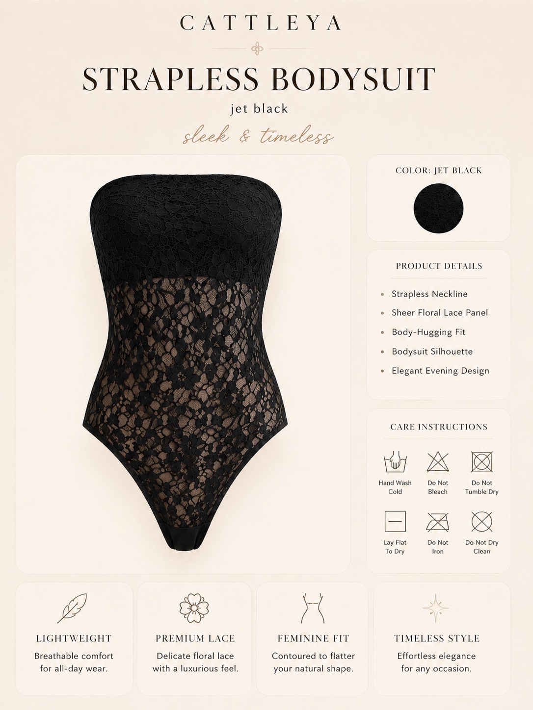 Bodysuit BERSHKA |Strapless Bodysuit Jet Black - Image 1