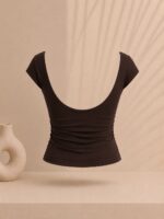 Sterdivarius-Bardot Top | Brown تاپ بک‌لس - Image 5