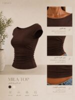 Sterdivarius-Bardot Top | Brown تاپ بک‌لس - Image 6