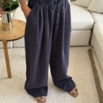 CATTLEYA | Peri Silk Pants — Navy Edit