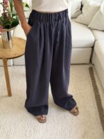 CATTLEYA | Peri Silk Pants — Navy Edit