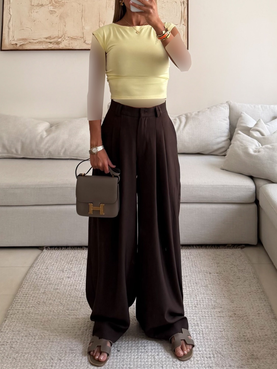 Mosaic CATTLEYA Wide Leg Pants | Cocoa - Image 1