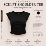 River Island | Sculpt Shoulder Tee (Black night)