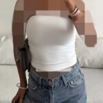 Stradivarius Pearl White Tube Top