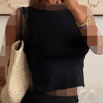 Pullandbear |Open Back Tank Top Black