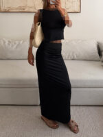 Pullandbear |Open Back Tank Top Black - Image 5