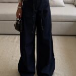 شلوار جین کاغذی منگو Mango| Paper Wide leg Jaen