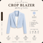 CATTLEYA | Crop Blazer Pastel Blue - Image 3
