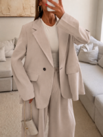 CATTLEYA | Peri Silk Blazer - lvory - Image 3