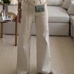 Mango | Waisted Seam Front  Wide Leg Jean