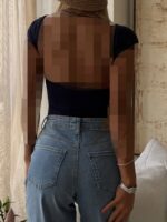 Sterdivarius-Bardot Top| Navy Blue تاپ بک‌لس - Image 2