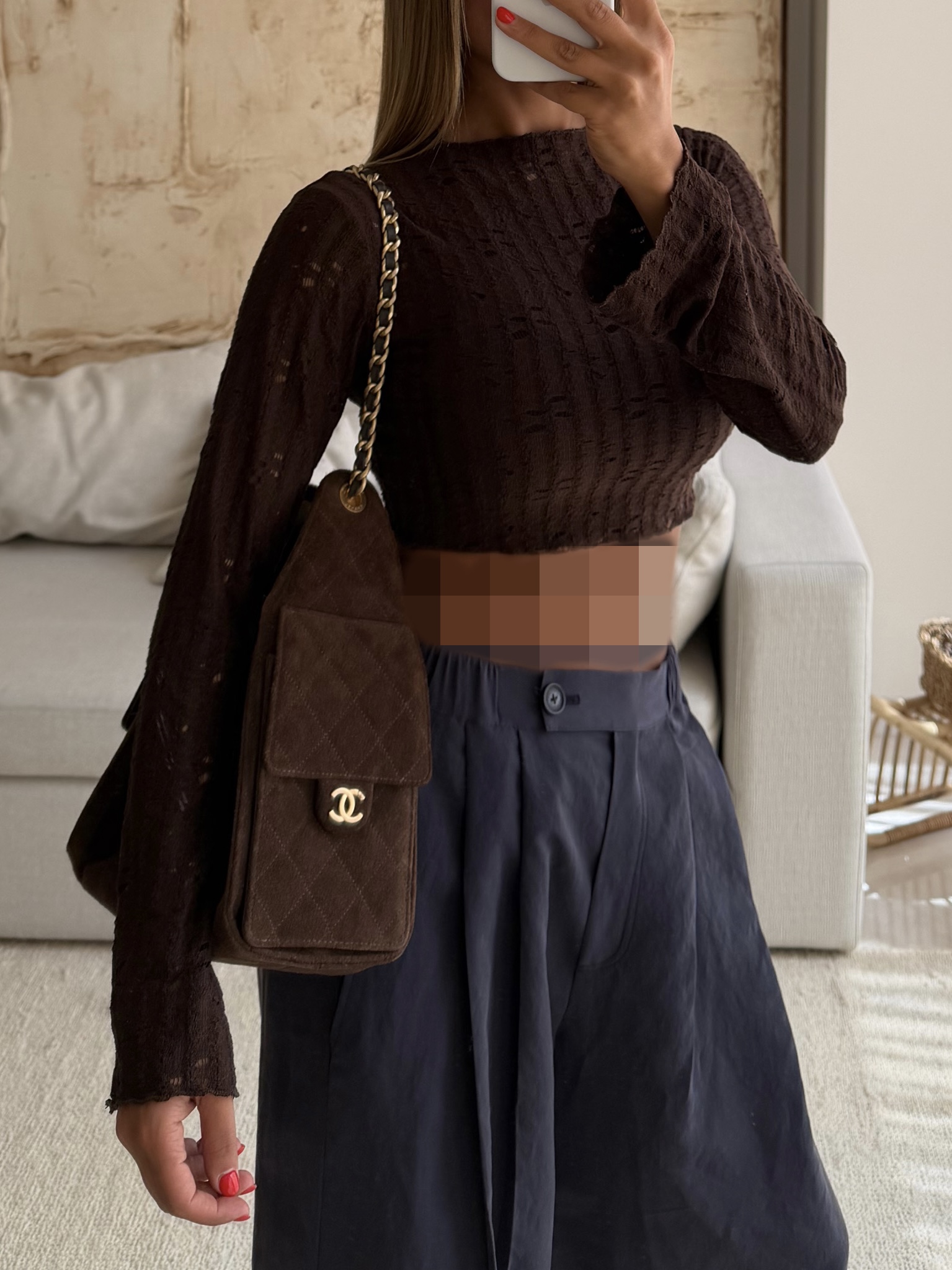 BE3D0647-7DBD-4122-A46A-F9120CCFD890 Zara Long Sleeve Crop Top - Image 1