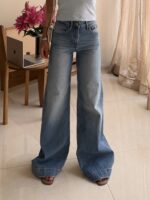 Stradivarius Super Wide Jeans | شلوار جین سوپر واید آبی کلاسیکِ استرادیواریوس