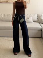 شلوار جین کاغذی منگو Mango Lightweight Wide Leg - Image 2