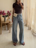 شلوار جین واید لگ Pullandbear | Medium Blue Wash - Image 2