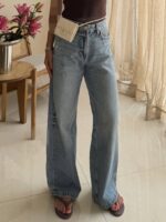 شلوار جین واید لگ Pullandbear | Medium Blue Wash