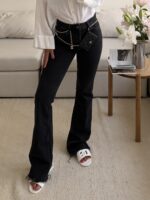 Mango | High Rise Flared Jean-Washed Black - Image 2