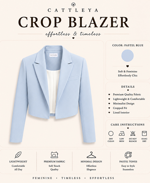 IMG_3055 CATTLEYA | Crop Blazer Pastel Blue - Image 1