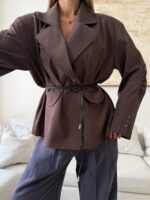CATTELYA | Raw Edge Blazer-Cocoa - Image 6
