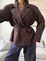 CATTELYA | Raw Edge Blazer-Cocoa - Image 6