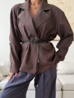 CATTELYA | Raw Edge Blazer-Cocoa - Image 5