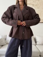 CATTELYA | Raw Edge Blazer-Cocoa - Image 4