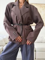 CATTELYA | Raw Edge Blazer-Cocoa - Image 3