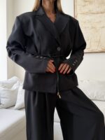 CATTELYA | Raw Edge Blazer-Black - Image 3