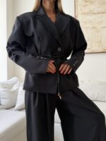 CATTELYA | Raw Edge Blazer-Black - Image 3