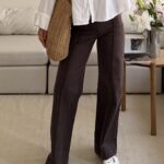 Mango | Waisted Seam Front  Wide Leg Jean