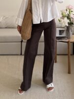 Mango | Waisted Seam Front  Wide Leg Jean