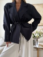 CATTELYA | Raw Edge Blazer-Navy