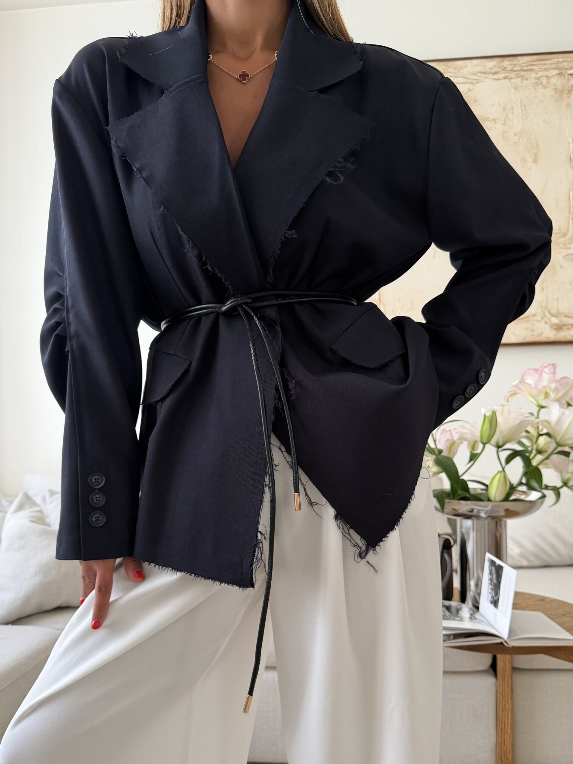 IMG_3934-compressed CATTELYA | Raw Edge Blazer-Navy - Image 1
