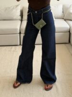 شلوار جین کاغذی منگو Mango Lightweight Wide Leg - Image 3